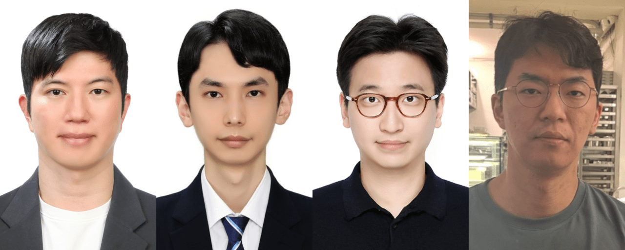 ▲ (왼쪽부터) 홍성은 교수, 정애천, 이승환 연구원, 네이버 AI Lab 한동윤 박사