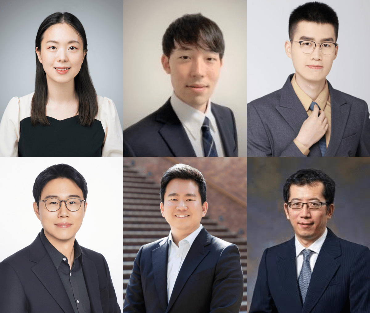▲ (위, 왼쪽부터) 성균관대학교 유선빈 교수, 후쿠오카대학 쿠마가이 준야(Junya Kumagai) 교수, 베이징 사범대학 정룽페이(Zheng Longfei) 교수,<br>▲(아래, 왼쪽부터) 고려대학교 김성후 교수, 홍콩이공대 정해영 교수, 베이징사범대-홍콩침례대 장정(Chang Zheng) 교수