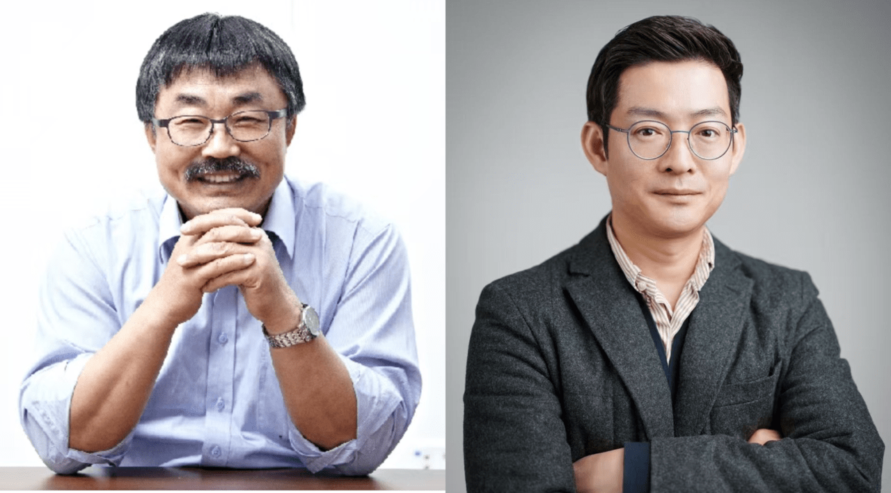 ▲ (왼쪽부터) 이영희 명예교수, 김기강 에너지과학과 교수(겸 포스트실리콘 핵심연구센터장)
