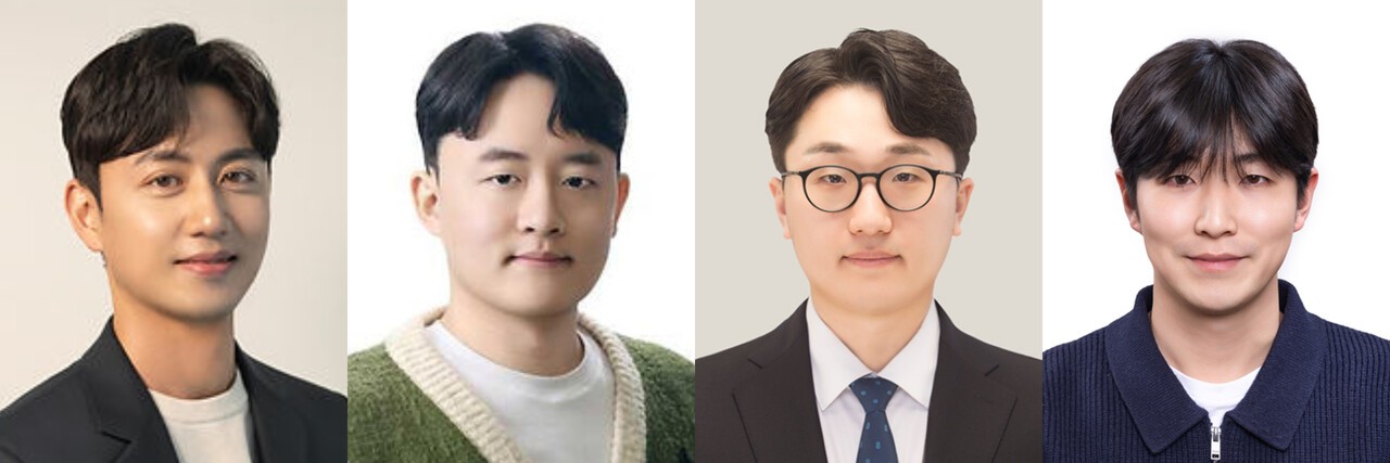▲(왼쪽부터) 성균관대학교 박별리 교수, 박종찬 교수, 계현준 학생, 유원종 학생