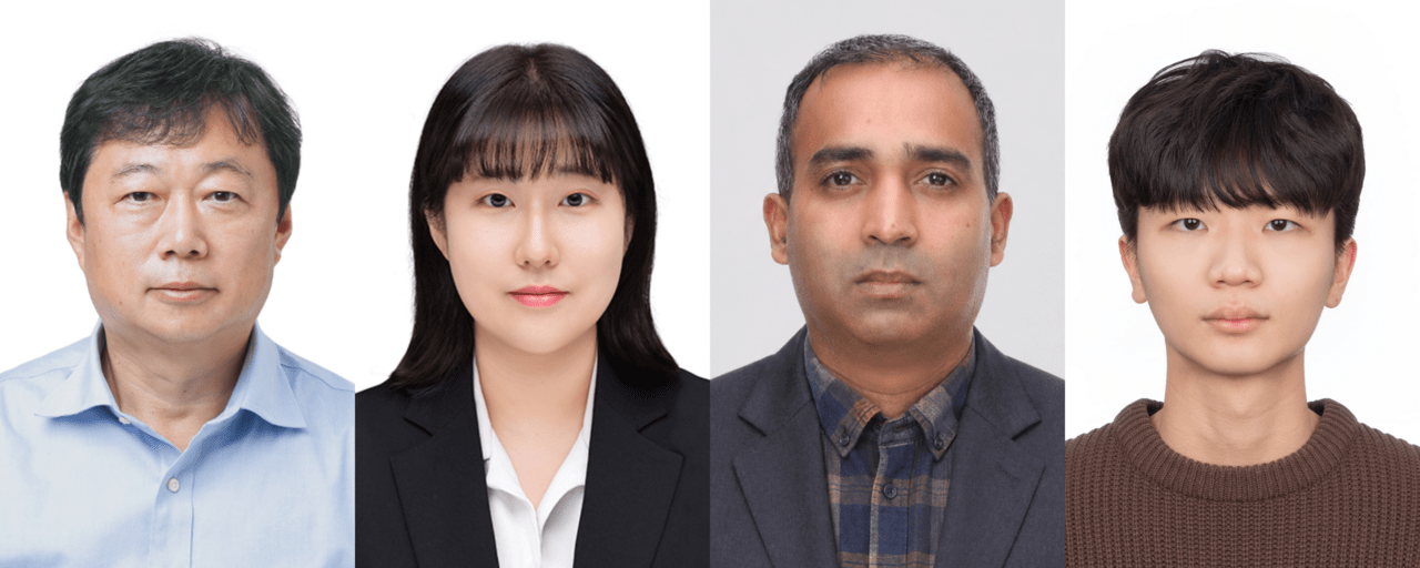 ▲ (왼쪽부터) 성균관대 류도현 교수, 서태림, Rameshwar Prasad Pandit, 김동규 연구원