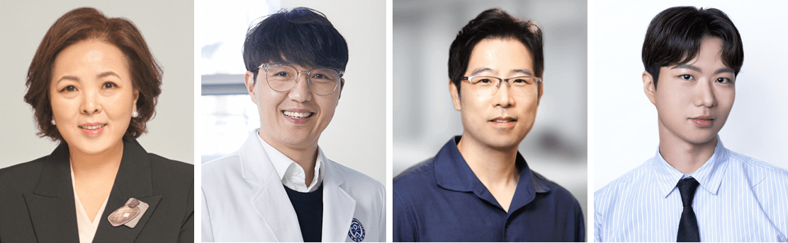 ▲ (왼쪽부터) 서민아 성균관대 교수, 권호근 연세대 교수,<br>김한주 아임뉴런 대표이사, 박태영 성균관대 석박통합과정생<br>