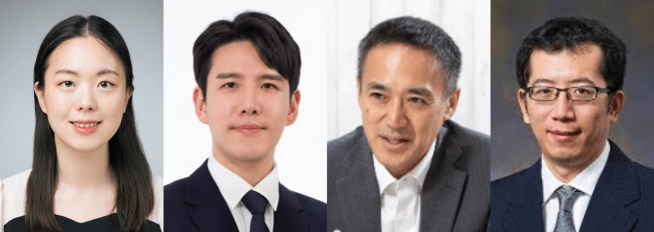▲ (왼쪽부터) 에너지학과 유선빈 교수, 규슈대학교 김도형 연구원 (후지쯔주식회사 시니어 디렉터), 규슈대학교 마나기 슌스케 교수, 베이징사범대-홍콩침례대 장정 교수